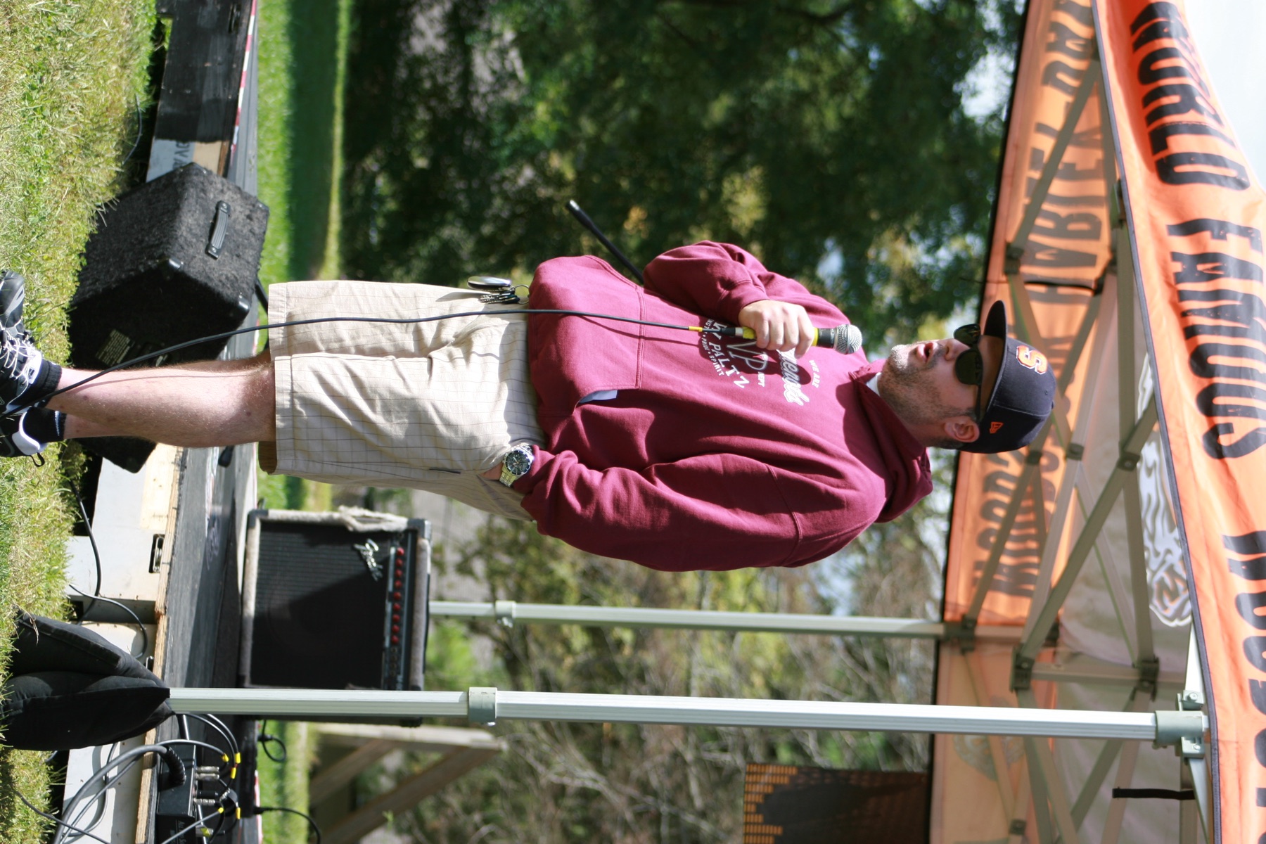 Zachary speaking at a community recovery event